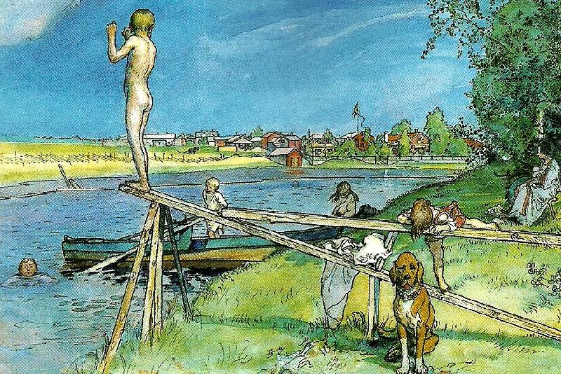 Carl Larsson ett bra badstalle oil painting image